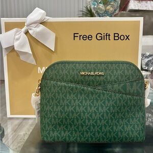 Michael Kors Dome Crossbody (Dark Green)